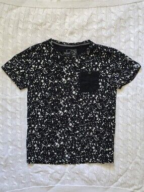 Public Record Black Splatter Short Sleeve Crew Tee - Size 10/12